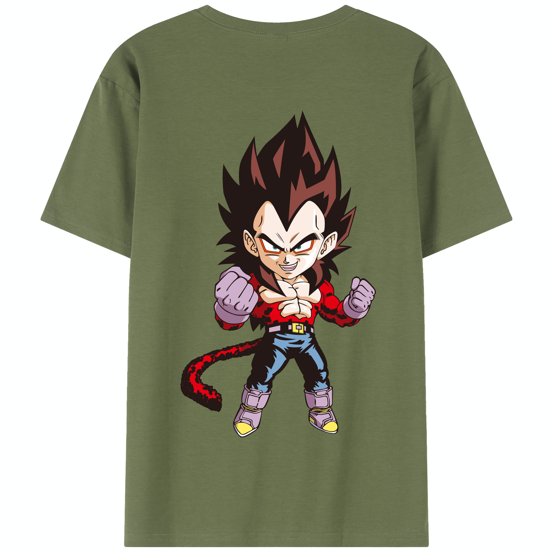 （画像用） ドラゴンボール ベジータ四世（Bejīta Yonsei）DRAGON BALL Vegeta IV 綿100％半袖Tシャツ（背面プリント）